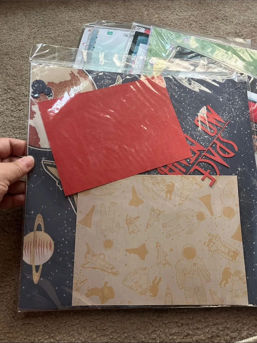 Unopened new scrapbook layouts